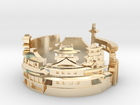 Kyoto Skyline - Cityscape Ring in 14K Yellow Gold: 5 / 49