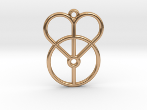 Algiz Heart in Polished Bronze