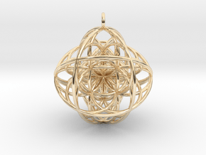 Seed of life Tao Pendant in 14k Gold Plated Brass