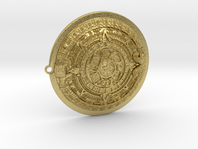 Medallion_Aztec_calendar in Natural Brass