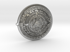 Medallion_Aztec_calendar in Natural Silver
