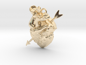 Arrowed_heart in 14k Gold Plated Brass