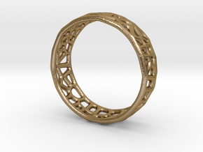 Bamboo ring in Polished Gold Steel: Large