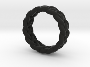 Braid Ring in Black Premium Versatile Plastic: Small