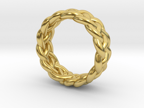 Braid Ring in Polished Brass: Small