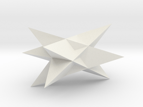 09. Pentagrammic Concave Trapezohedron - 1 inch in White Natural Versatile Plastic