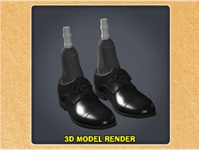 1:9 Scale Dress Shoes Tall in White Processed Versatile Plastic