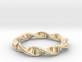 DNA Double Helix Plasmid Ring in 14k Gold Plated Brass: 4.5 / 47.75