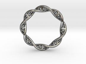 DNA Double Helix Plasmid Ring in Polished Silver: 6.5 / 52.75