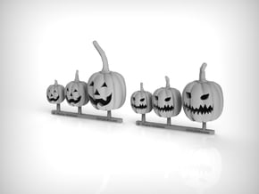 Halloween Pumpkins 01. 1:24 Scale in White Natural Versatile Plastic