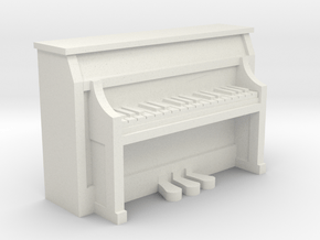 Miniature Piano in White Natural Versatile Plastic