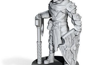 Mercenary Knight w/ Axe and Shield in Tan Fine Detail Plastic