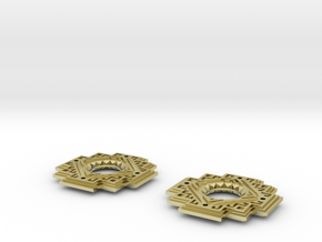 Inca Cross Earrings in 18k Gold Plated Brass: Medium