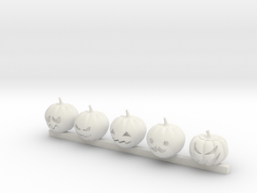 5 S Scale Pumpkins in White Natural Versatile Plastic