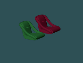 1/60 vintage race seat in Smooth Fine Detail Plastic