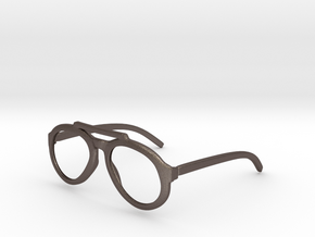 Aviator Glasses  in Polished Bronzed-Silver Steel