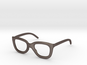 Cat-eye Glasses-Frame  in Polished Bronzed-Silver Steel