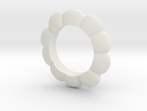 Textured Round Ring in White Natural Versatile Plastic