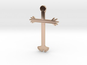 PENDANT HUMAN CROSS/pendentif croix homme in 14k Rose Gold Plated Brass