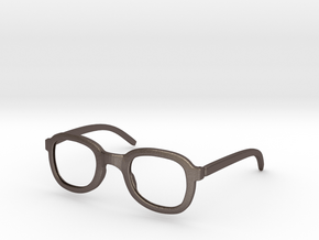 Round Glasses-Frame  in Polished Bronzed-Silver Steel