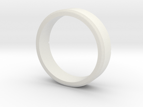 Modern Round Ring  in White Natural Versatile Plastic