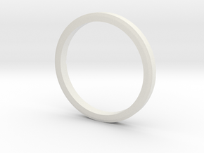 Modern Round Thin Ring in White Natural Versatile Plastic