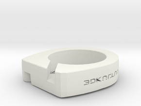 Textured Signet Ring 18mm in White Natural Versatile Plastic
