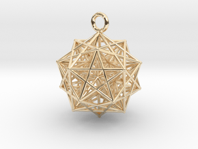 Starcage with internal stellated Icosahedron in 14K Yellow Gold