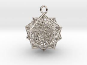 Starcage with internal stellated Icosahedron in Platinum