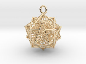 Starcage with internal stellated Icosahedron in 14k Gold Plated Brass