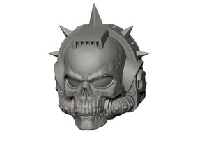 Zealot Skull Helm - Clean 7" scale in Smoothest Fine Detail Plastic