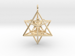 Startetrahedron with Male Angel 40 mm in 14K Yellow Gold