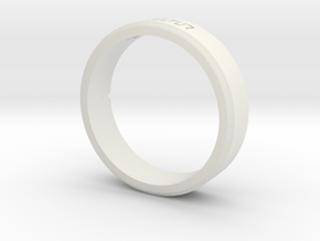 Custom Classic Round Ring - Engraved  in White Premium Versatile Plastic