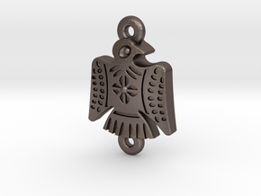 Pendant Simple Eagle in Polished Bronzed-Silver Steel: Small