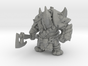Rhino Barbarian miniature model fantasy games dnd in Gray PA12