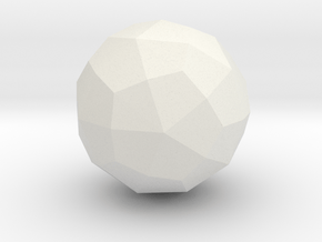 02. Biscribed Disdyakis Triacontahedron - 1 Inch in White Natural Versatile Plastic