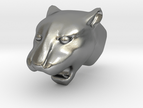 Panther-head charm in Natural Silver