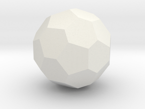 06. Biscribed  Truncated Icosahedron - 1 Inch in White Natural Versatile Plastic