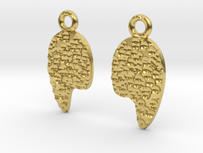 Hammered style earrings in Polished Brass