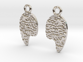 Hammered style earrings in Rhodium Plated Brass