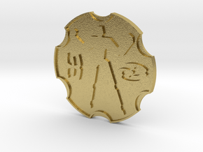 Berix's Map Coin in Natural Brass