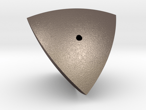 Hollow Tetrahedron in Polished Bronzed-Silver Steel