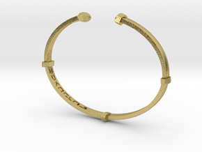 Screw Cuff Modern Band 65mm in Natural Brass