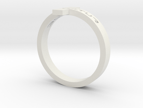 Intersecting Round Ring in White Natural Versatile Plastic