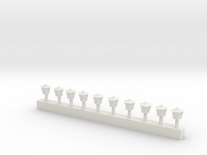 10 S Scale Lanterns in White Natural Versatile Plastic