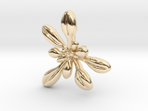Arabidopsis Lapel Pin -Science Jewelry in 14K Yellow Gold