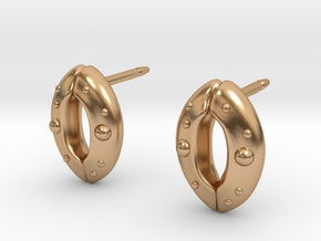 Stomata Earrings - Science Jewelry in Polished Bronze