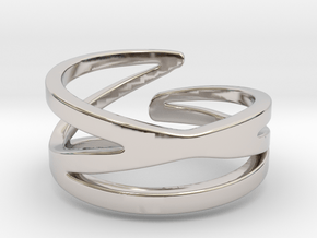 Sinwave Ring [open ring] in Rhodium Plated Brass
