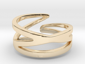 Sinwave Ring [open ring] in 14k Gold Plated Brass