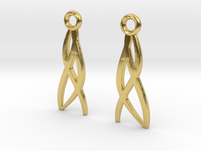 Sinwave Earrings in Polished Brass